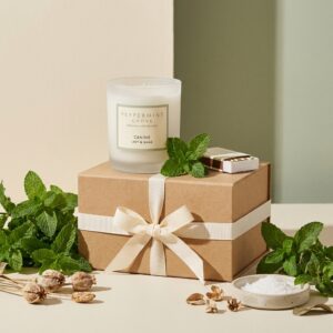 Peppermint Candle & Match Gift Set